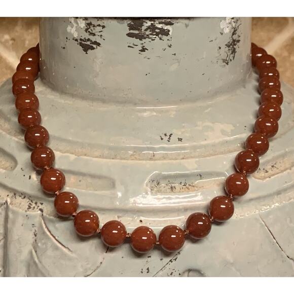 Whitney Kelly Necklace & Detachable Pendant Carnelian Agate Sterling Silver Vin. - Picture 10 of 16